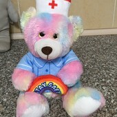 Плюшевий веселковий м’якенький мішка висота 25см. Фірма Rainbow Paws