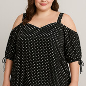 Легка жіноча блузка в горошок: oversize 22 us/26