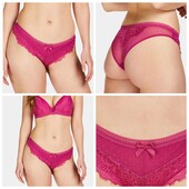 Hunkemoller! Мереживні жіночі труси з попкою із сіточки Хл розмір festival fuchsia! Лот 27