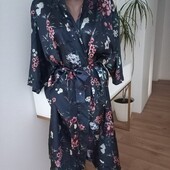 Домашній атласний максі халат L-XL розмір