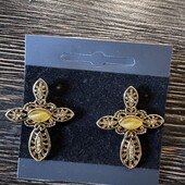 Сережки золоті хрестики