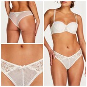 Hunkemoller! Ніжні жіночі труси із мережива і сіточки S розмір snow white! Лот 101