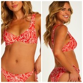 Hunkemoller! Червоний жіночий бюстгальтер від купальника в рубчик 90G cherry red! Лот 15