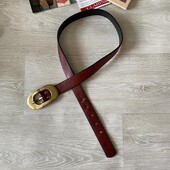 Бордовий шкіряний пояс