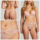 Hunkemoller! Мереживні жіночі труси, стрінги, страп-панти М розмір pale mauve! Лот 339
