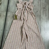 65% cotton Класний комбінезон в полоску 1-2 фото зад по спинці бант рюші