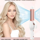 CkeyiN Flat Iron з прохолодним повітряним потоком, 2 в 1, плойка та випрямляч Керамічний турмалін