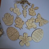 Деревянные заготовки 10 шт, длина 8см + джутовая веревка