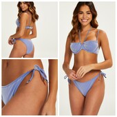 Hunkemoller! Роздільний жіночий купальник в рубчик 80G, низ М dazzling blue! Лот 111