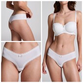 Hunkemoller! Бавовняні жіночі труси з мереживним оздобленням М розмір snow white! Лот 324