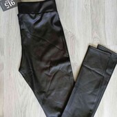 New look брендовые  леггинсы/ лосины под кожу на подростка рост 152/158 см 