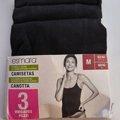 3 шт. Женская майка на тоненьких брительках от Esmara, М , набор 3 шт.