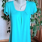 Бірюзова трикотажна блуза стрейч ,Турція, розмір-L - XL
