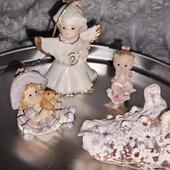 Лот 4 шт. Сувенир Ангелочек -колокольчик, подвеска, статуэтка, фигурка, подарок, ракушка, кукла