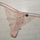 Hunkemoller! Мереживні жіночі труси, стрінги Хл розмір pale mauve! Лот 862