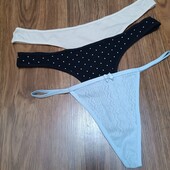 Котонові трусики стринги 3 пари
