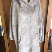 Меховушка довга, плюшева туника, халат, плаття, худи, 4-6XL. слип, пижама