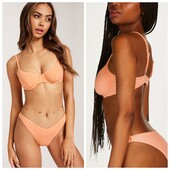 Hunkemoller! Помаранчевий роздільний жіночий купальник в рубчик 75Е, низ S orange! Лот 2