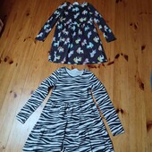 2 в 1 лоті сукня-туніка H&M 128р зебра і чорна в поні 