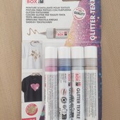 Акція! Останні! Набір фарб для текстилю з блискітками Marabu сrea вox Glitter textile