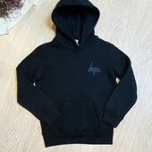 Дитячі худі на флісі для дітей 7-8 років в чорному кольорі hype