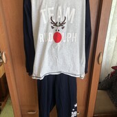 Пижама, комплект, костюм, 100% коттон, XL. Team Rudolph, в ідеалі