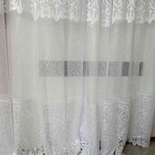 шикарный белоснежный тюль размер 350/245 см нюанс