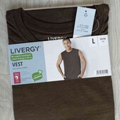 Livergy брендовая новая мужская футболка цвет коричневый меланж размер евро 52/54