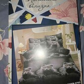 Постільна білизна. 1,5 спальний, 70*70-2 штукі.