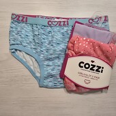 Cozzi! Трикотажні труси для дівчинки, сліпи для дівчинки 110/116, в лоті 3 шт! Лот 40