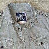Brave soul стильная мужская рубашка в полоску размер L XL
