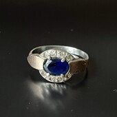Серебряное кольцо с золотыми пластинами