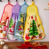 Новорічні серветки 30*40 см мікрофібра 5 шт