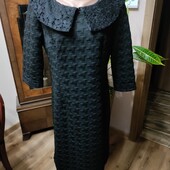 Тепла чорна сукня, розмір 50-52, з коміром