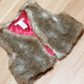H&M Меховая жилетка жилет для девочки 2-3 лет рост 92-98