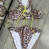 Крутий леопардовий Роздільний купальник зі шнуровкою