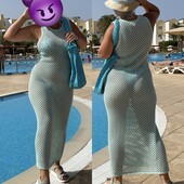 100% cotton вьязана пляжна сукня вдягалась 2рази на морі купувалась дорого!