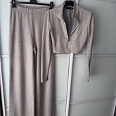 Miss Diamond Костюм українського бренду брюки палаццо та кофта через палець