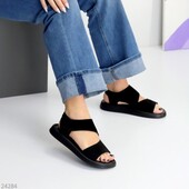 Натуральна замша. Стильні зручні босоніжки