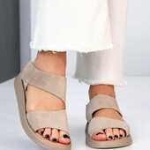 Натуральна замша. Стильні зручні босоніжки