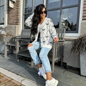 Кардиган сердечко Дрібна машинна в’язка