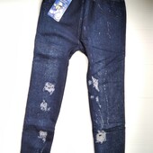 Детские бесшовные лосины под джинс, на махре