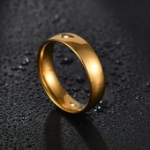 Каблучка нержавіюча сталь в золоті 6мм ширина 23р