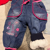 Классний лот джинси осінні та зимові на дівчинку та сапожки