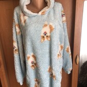 Меховушка довга, плюшева туника, кофта, худи, M-L. Primark, слип, пижама