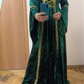 Изумительное велюровое платье в пол, размер 18-20