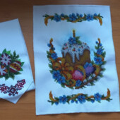 пасхальний набір рушничок + бант на кошик