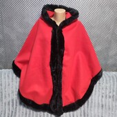 Симпатичное пальто балахон с капюшоном( 95% шерсть), р.L/XL/2XL