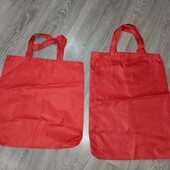 Сумка шопер прорезиненая большая/вместительная красная 2 размера