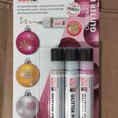 Розпродаж! Набір гліттерних фарб Marabu Creabox "Christmas Glitter рen"